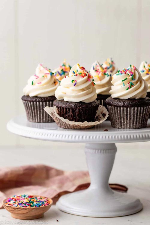 Chocolate Cupcakes With Vanilla Frosting