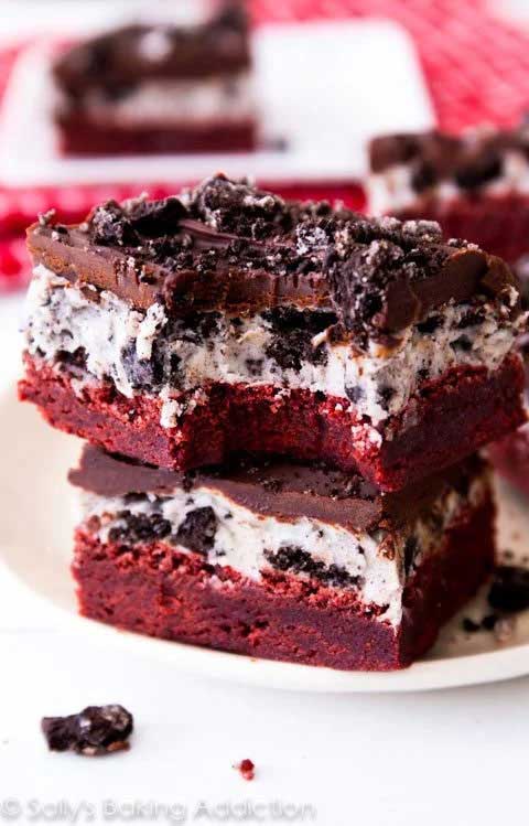 Red Velvet Oreo Brownies